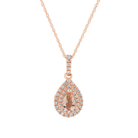 Sir Michael Hill Designer Fashion Pendant with Morganite & .20 Carat TW of Diamonds in 10kt Rose Gold Sir Michael Hill Designer Fashion Pendant with Morganite & .20 Carat TW of Diamonds in 10kt Rose Gold