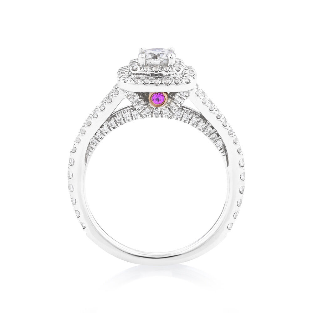 Sir Michael Hill Designer GrandApreggio Ring With 0.95 Carat TW Of Diamonds In 10kt White And Rose Gold