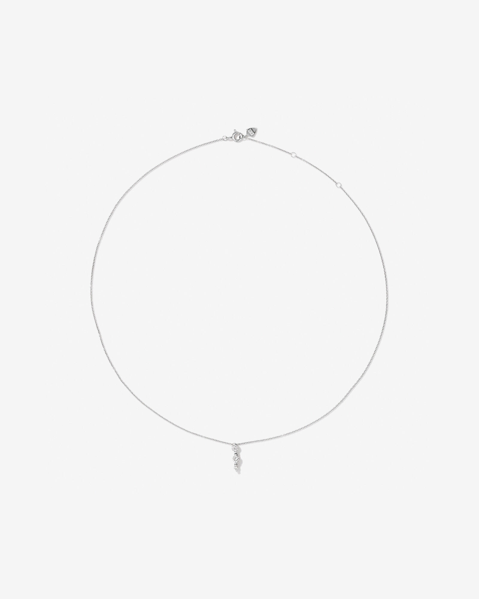 Graduated Drop Necklace with 0.28 Carat TW of Diamonds in 18kt White Gold