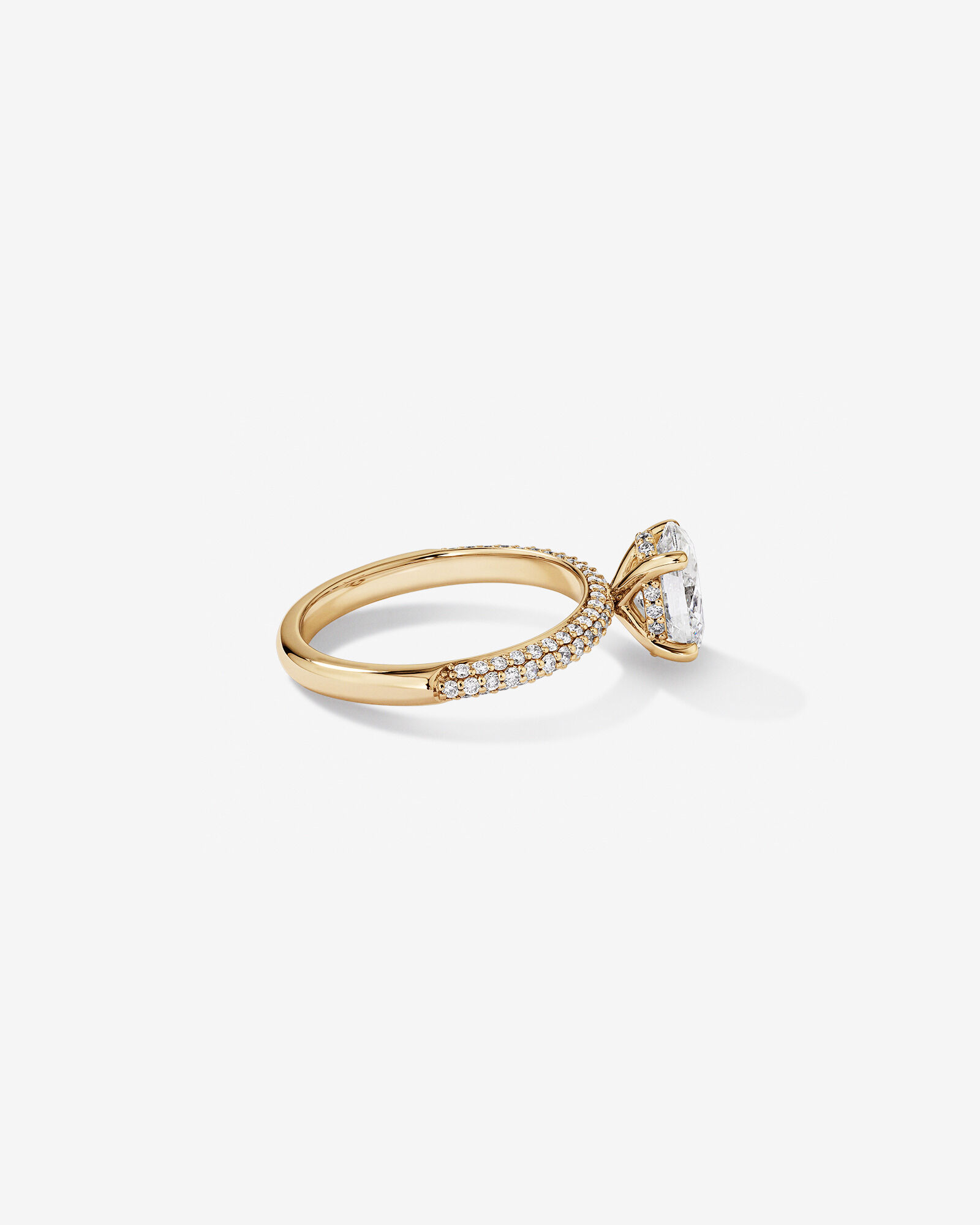 Bague de fiançailles TW de 1,95 carat en or jaune jaune 14 carats