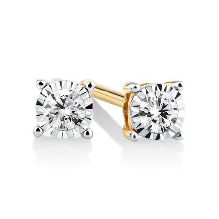 Stud Earrings with 0.10kt TW Diamonds in 10kt Yellow Gold Stud Earrings with 0.10kt TW Diamonds in 10kt Yellow Gold