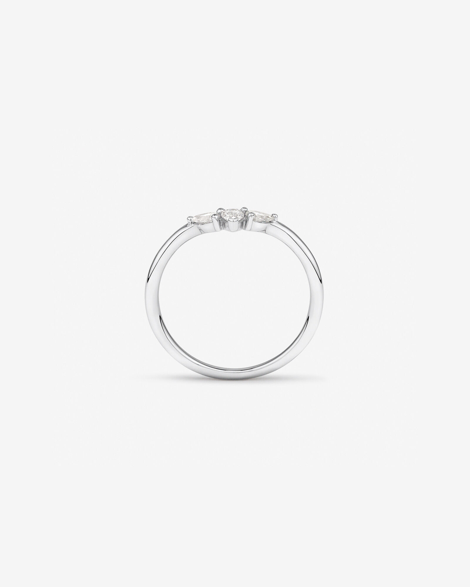 0.25 Carat TW Pear Diamond Curved Wedding Band in 14kt White Gold