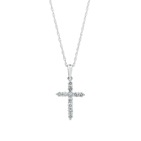 Cross Pendant with 1/4 Carat TW of Diamonds in 10kt White Gold Cross Pendant with 1/4 Carat TW of Diamonds in 10kt White Gold