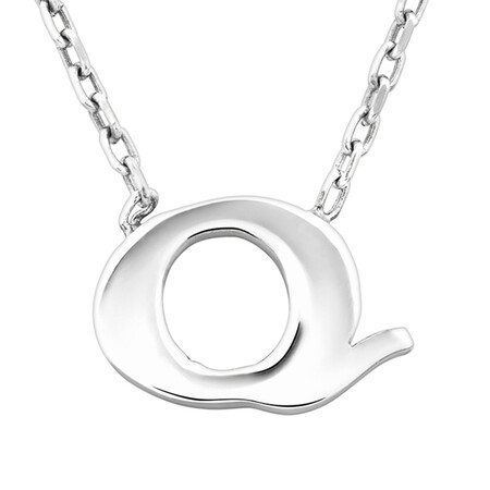 Q Initial Necklace in Sterling Silver