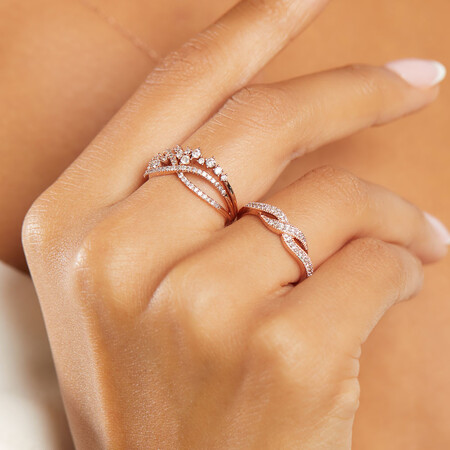 Ring with 0.50 Carat TW of Diamonds in 10kt Rose Gold Ring with 0.50 Carat TW of Diamonds in 10kt Rose Gold