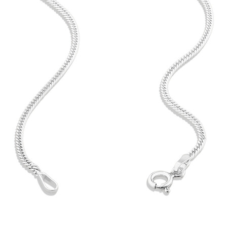50cm (20") 1.5mm-2mm Width Curb Chain in Sterling Silver 50cm (20") 1.5mm-2mm Width Curb Chain in Sterling Silver