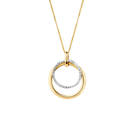 Double Circle Pendant in 10kt Yellow & White Gold Double Circle Pendant in 10kt Yellow & White Gold