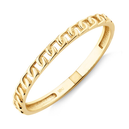 Small Curb Link Ring in 10kt Yellow Gold Small Curb Link Ring in 10kt Yellow Gold