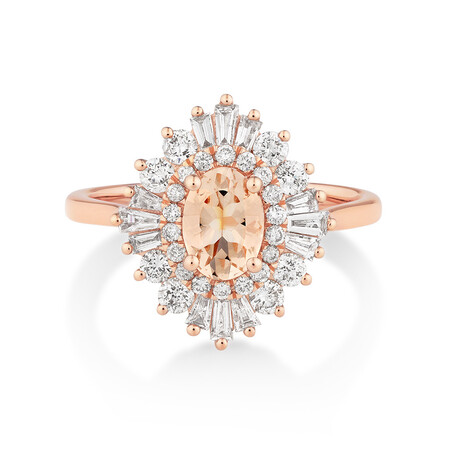Ballerina Ring with Morganite & 0.75 Carat TW of Diamonds in 10kt Rose Gold Ballerina Ring with Morganite & 0.75 Carat TW of Diamonds in 10kt Rose Gold