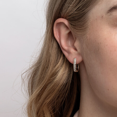 Huggie Earrings with 0.34 Carat TW of Diamonds in 10kt Yellow Gold Huggie Earrings with 0.34 Carat TW of Diamonds in 10kt Yellow Gold