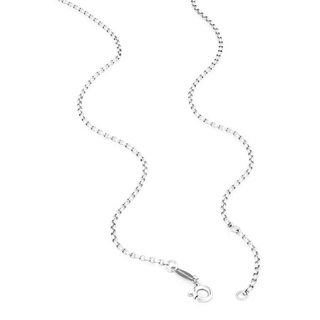 45cm (18") 1mm-1.5mm Width Diamond Cut Belcher Chain in 18kt White Gold 45cm (18") 1mm-1.5mm Width Diamond Cut Belcher Chain in 18kt White Gold