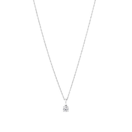 Laboratory-Created 0.25 Carat Solitaire Pendant In 10kt White Gold Laboratory-Created 0.25 Carat Solitaire Pendant In 10kt White Gold