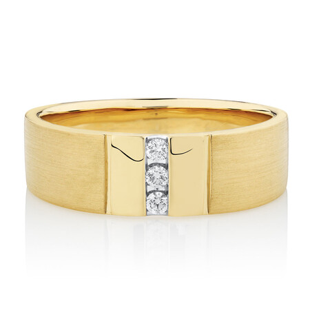 Men's Diamond Set Ring in 10kt Yellow Gold Men's Diamond Set Ring in 10kt Yellow Gold