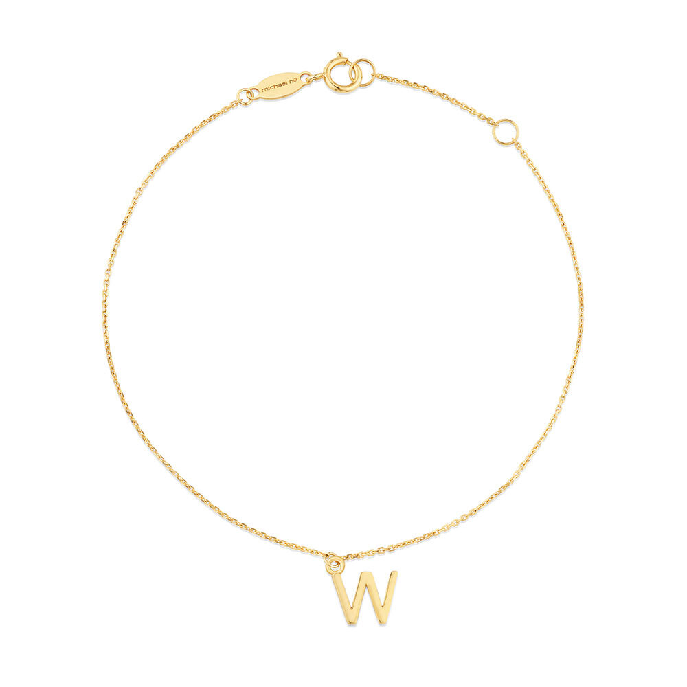 19cm (7.5") W Initial Bracelet in 10kt Yellow Gold