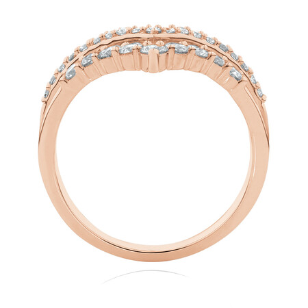 Three Row Chevron Ring with 3/4 Carat TW of Diamonds in 10kt Rose Gold Three Row Chevron Ring with 3/4 Carat TW of Diamonds in 10kt Rose Gold