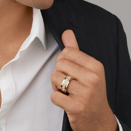 Men's Ring with 1 Carat TW of Diamonds in 10kt Yellow Gold Men's Ring with 1 Carat TW of Diamonds in 10kt Yellow Gold