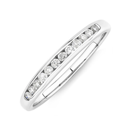Wedding Band with 0.15 Carat TW of Diamonds in 10kt White Gold Wedding Band with 0.15 Carat TW of Diamonds in 10kt White Gold