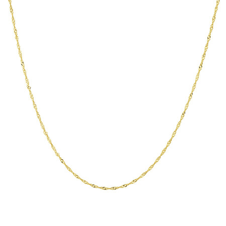 45cm (18") 1.5mm-2mm Width Diamond Cut Singapore Chain in 14kt Yellow Gold 45cm (18") 1.5mm-2mm Width Diamond Cut Singapore Chain in 14kt Yellow Gold
