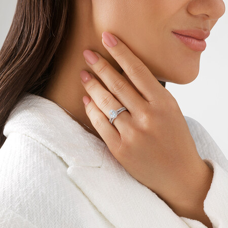 Bridal Set with 1/2 Carat TW of Diamonds & Aquamarine in 14kt White Gold Bridal Set with 1/2 Carat TW of Diamonds & Aquamarine in 14kt White Gold
