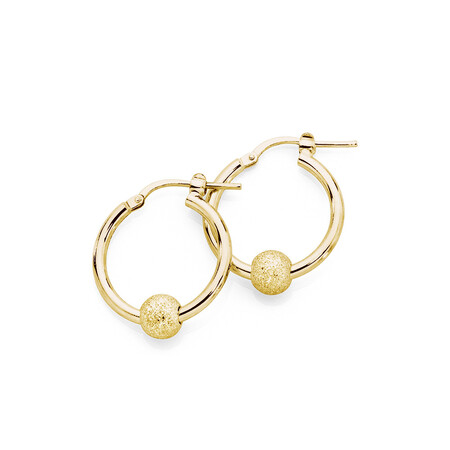 Stardust Ball Hoop Earrings in 10kt Yellow Gold Stardust Ball Hoop Earrings in 10kt Yellow Gold