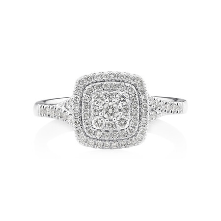 Engagement Ring with 1/2 Carat TW of Diamonds in 10kt White Gold Engagement Ring with 1/2 Carat TW of Diamonds in 10kt White Gold