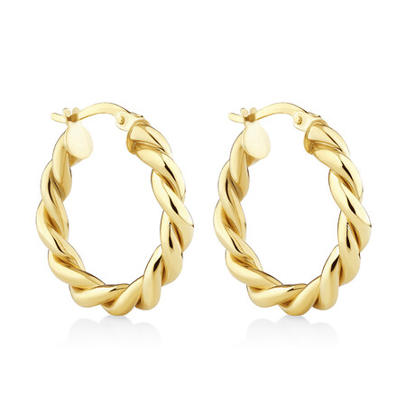 15mm Braid Twist Hoop in 10kt Yellow Gold 15mm Braid Twist Hoop in 10kt Yellow Gold