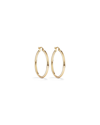 29mm Round Hoop Earrings in 10kt Yellow Gold
