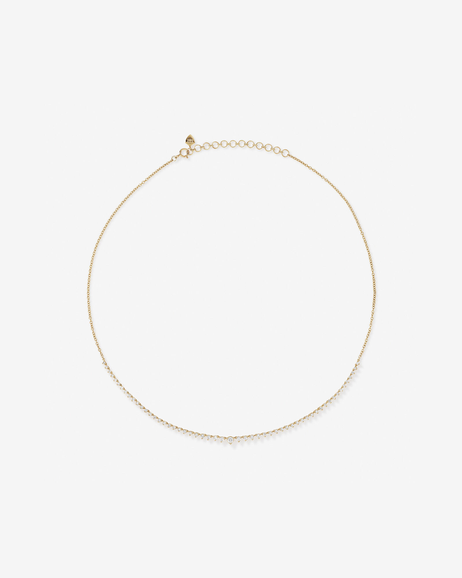 1.00 Carat TW Laboratory-Grown Graduated Diamond Tennis Necklace in 10kt Yellow Gold