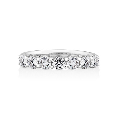 Evermore 7 Stone Wedding Band with 1 Carat TW of Diamonds in 14kt White Gold Evermore 7 Stone Wedding Band with 1 Carat TW of Diamonds in 14kt White Gold