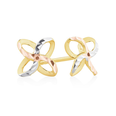 Petal Stud Earrings in 10kt Yellow, White & Rose Gold Petal Stud Earrings in 10kt Yellow, White & Rose Gold