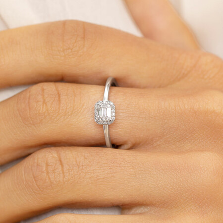 Promise Ring with 0.10 Carat TW of Diamonds in 10kt White Gold Promise Ring with 0.10 Carat TW of Diamonds in 10kt White Gold