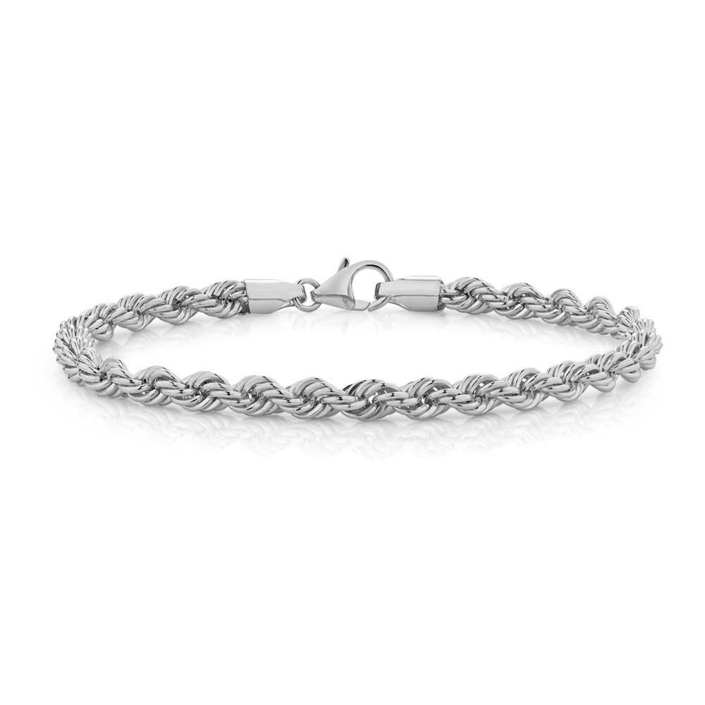 White gold rope chain bracelet cheap