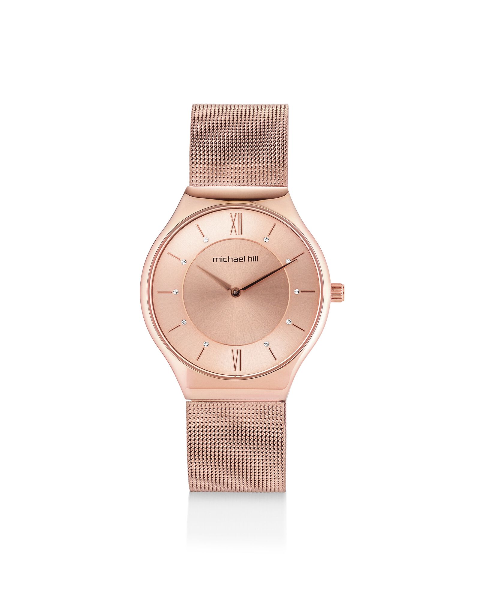 Gold mesh band watch top