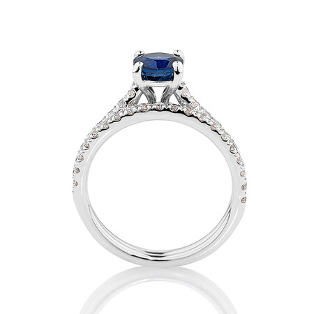 Bridal Set with 5/8 Carat TW of Diamonds & Sapphire in 14kt White Gold Bridal Set with 5/8 Carat TW of Diamonds & Sapphire in 14kt White Gold