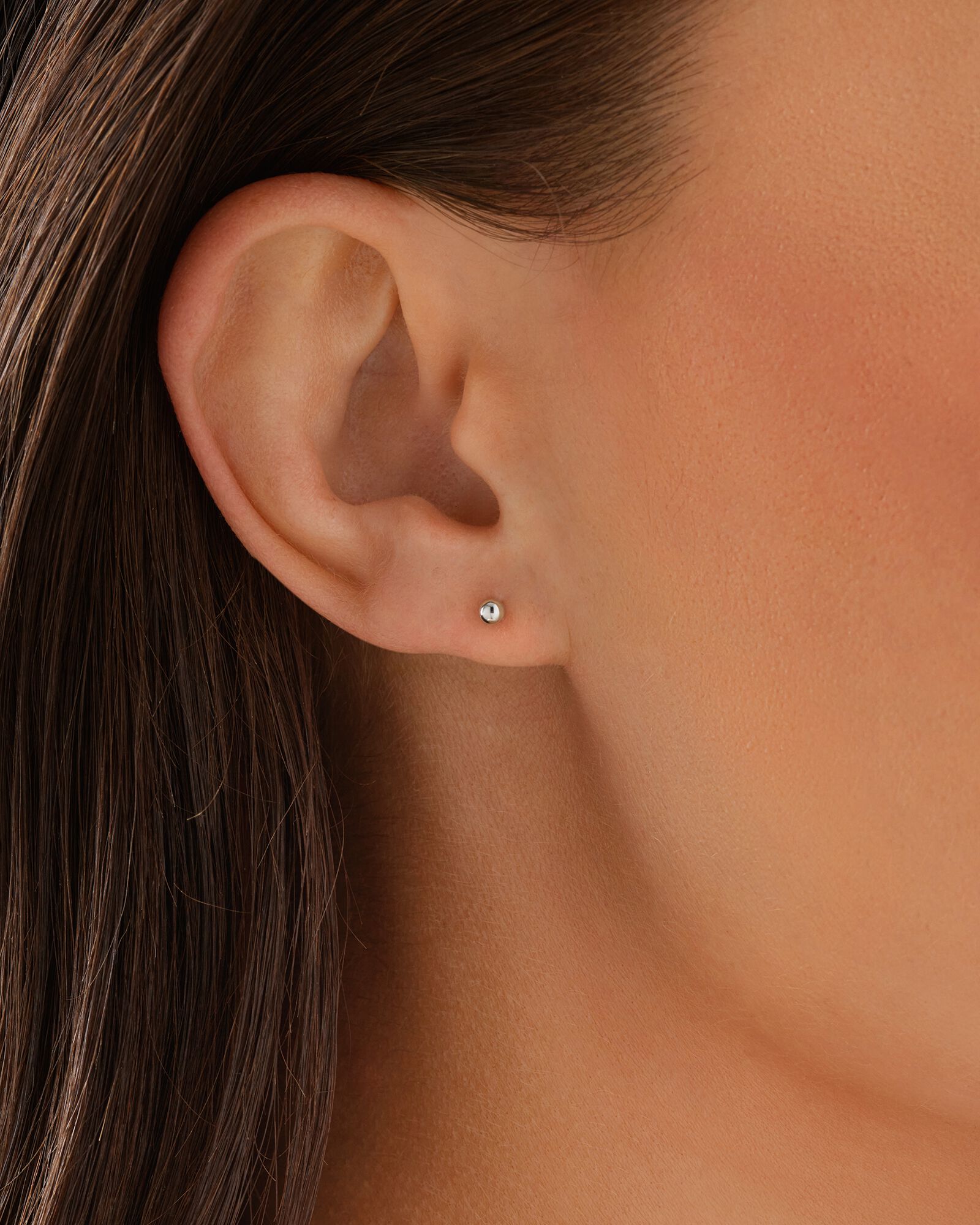 3mm Ball Stud Earrings 10kt White Gold