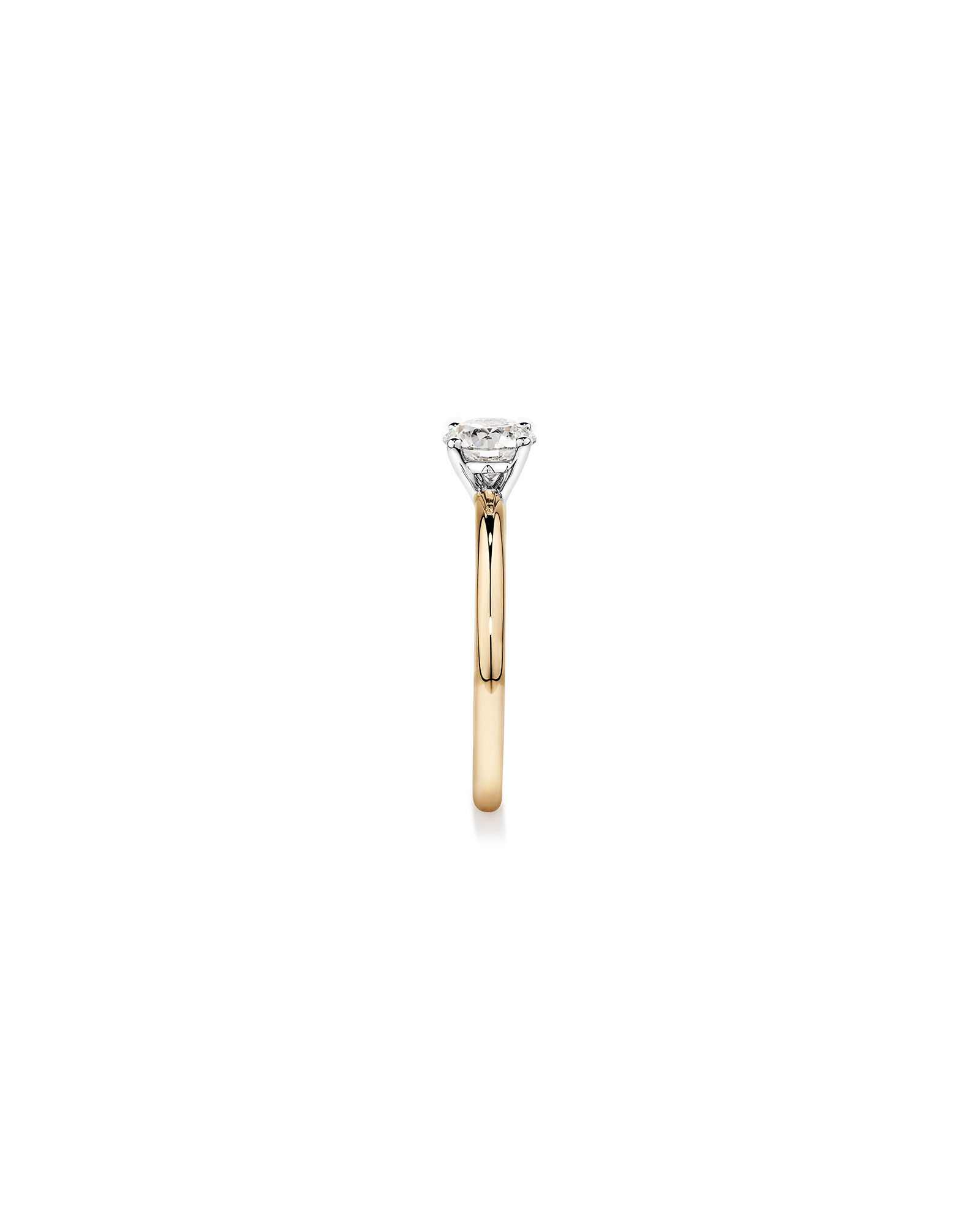 0,70 Carat Poids Total Bague De Fiançailles Solitaire En Diamant De Laboratoire Rond Brillant En Or Jaune Et Blanc 14 Carats