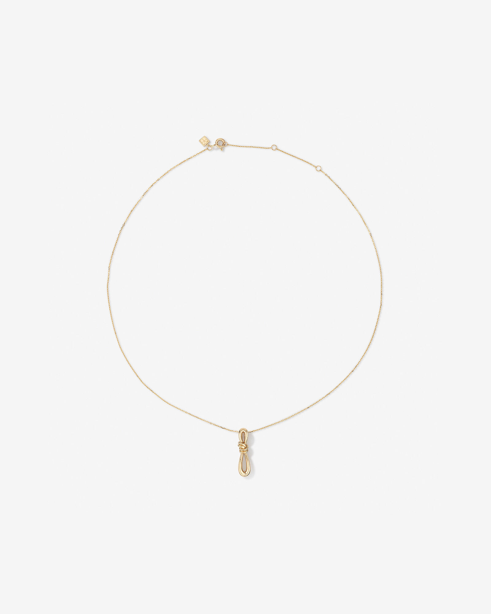 Vertical Sliding Knot Pendant Necklace in 10kt Yellow Gold