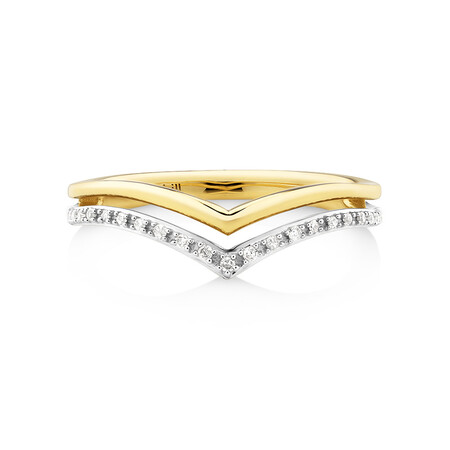 Wedding Band with Diamonds in 10ct Yellow & White Gold Wedding Band with Diamonds in 10ct Yellow & White Gold