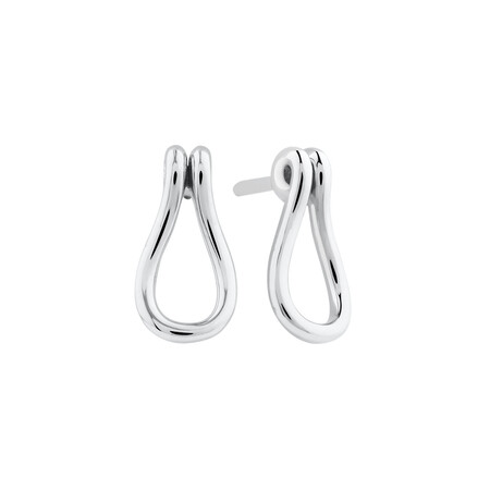 Open Loop Stud Earrings In Sterling Silver Open Loop Stud Earrings In Sterling Silver