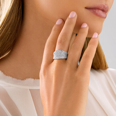 Pave Classic Ring with 1.50 Carat TW Diamond in 14kt White Gold Pave Classic Ring with 1.50 Carat TW Diamond in 14kt White Gold