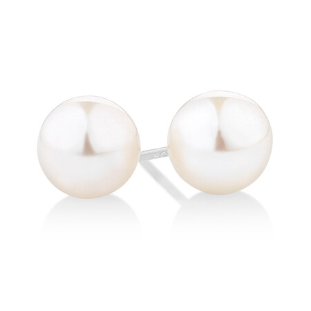 Stud Earrings with 6mm Round Cultured Freshwater Pearl in 10kt Yellow Gold Stud Earrings with 6mm Round Cultured Freshwater Pearl in 10kt Yellow Gold