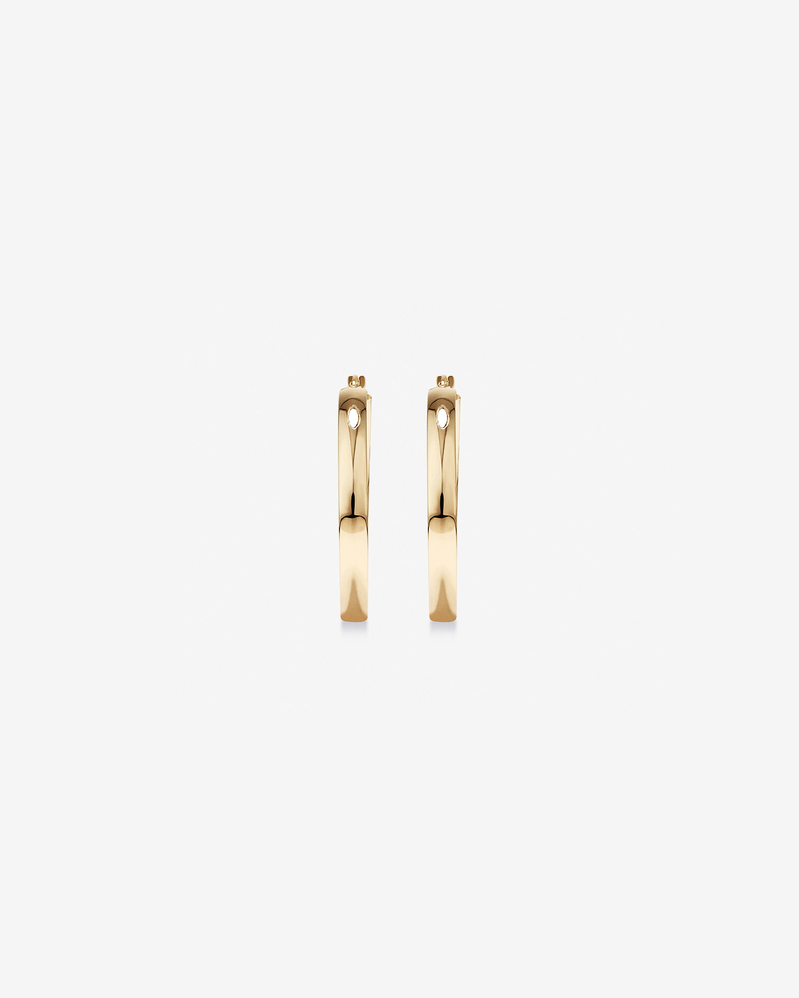 30mm Rounded Flat Hoop Earrings in 10kt Yellow Gold