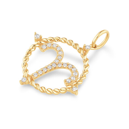 Aries Zodiac Pendant with 0.15 Carat TW of Diamonds in 10kt Yellow Gold Aries Zodiac Pendant with 0.15 Carat TW of Diamonds in 10kt Yellow Gold