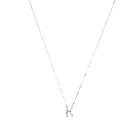 "K" Initial Necklace with 0.10 Carat TW of Diamonds in 10kt White Gold "K" Initial Necklace with 0.10 Carat TW of Diamonds in 10kt White Gold