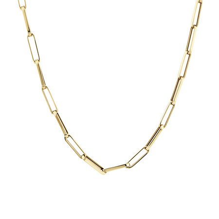 50cm Hollow Rectangle Link Chain in 10kt Yellow Gold