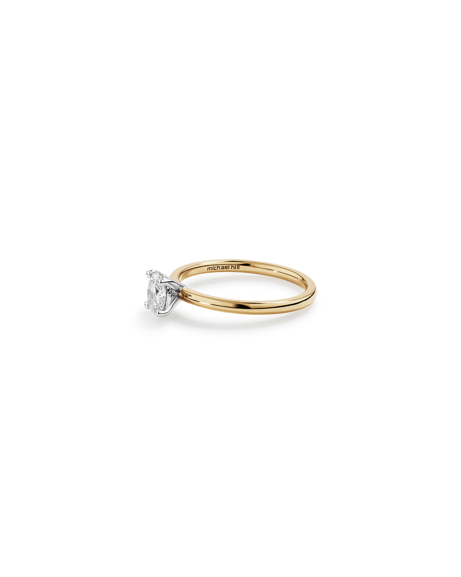 Solitaire Engagement Ring with 0.50 Carat TW of Diamonds in 18kt Yellow and White Gold