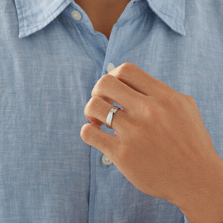 Lite Half Round Wedding Band in 10kt White Gold Lite Half Round Wedding Band in 10kt White Gold