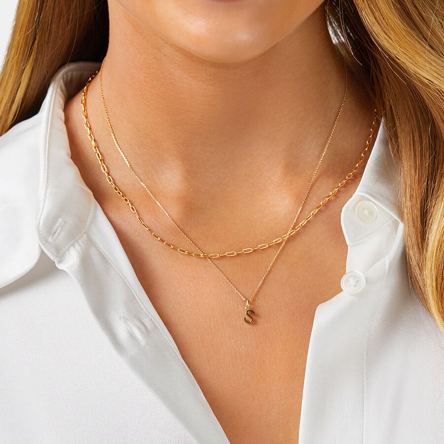 45cm (18”) 2mm2.5mm Width Hollow Paperclip Chain in 10kt Yellow Gold