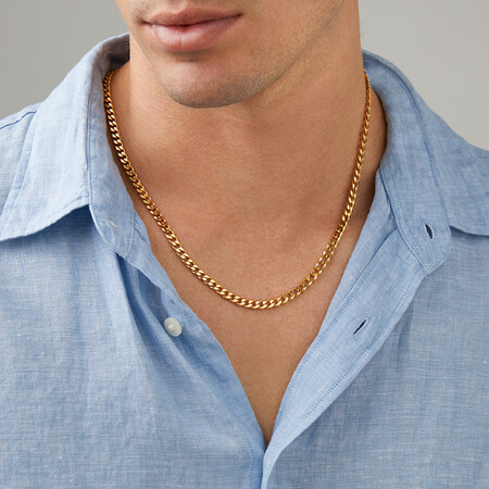 55cm (22") Solid Curb Chain in 10kt Yellow Gold 55cm (22") Solid Curb Chain in 10kt Yellow Gold