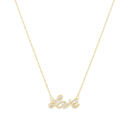 Love Necklace with 0.20 Karat TW of Diamonds in 10kt Yellow Gold